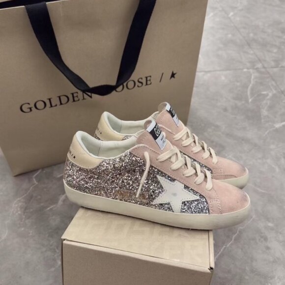 Golden Goose Women's Sneakers - Pink and Silver Sparkle - Picture 4 of 6